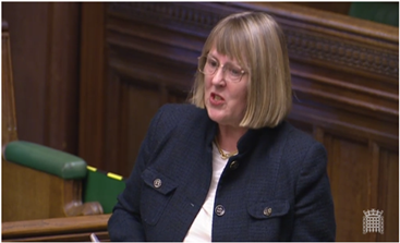Fiona Bruce giving a speech in the House of Commons Chamber