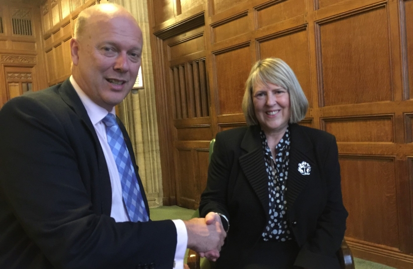 Fiona with Chris Grayling