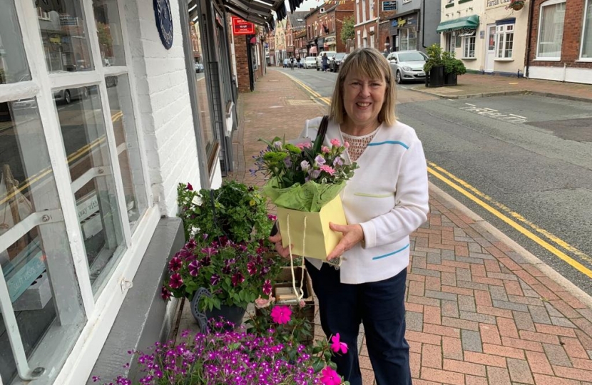 Fiona at a flower shop in Middlewich