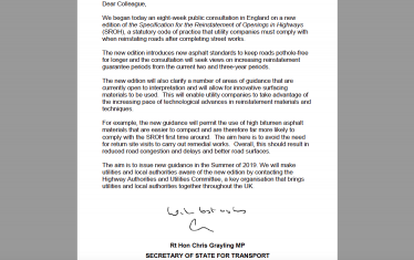 Letter from Chris Grayling